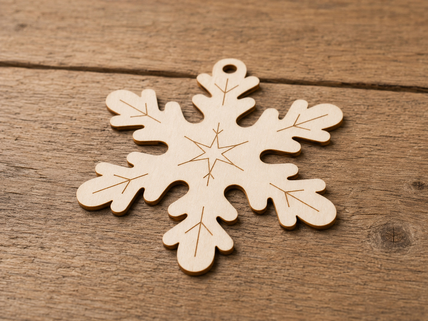 Wooden Snowflake Ornament Blank - Image 4