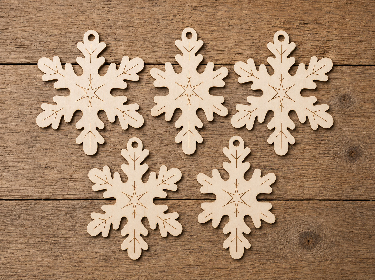 Wooden Snowflake Ornament Blank - Image 5