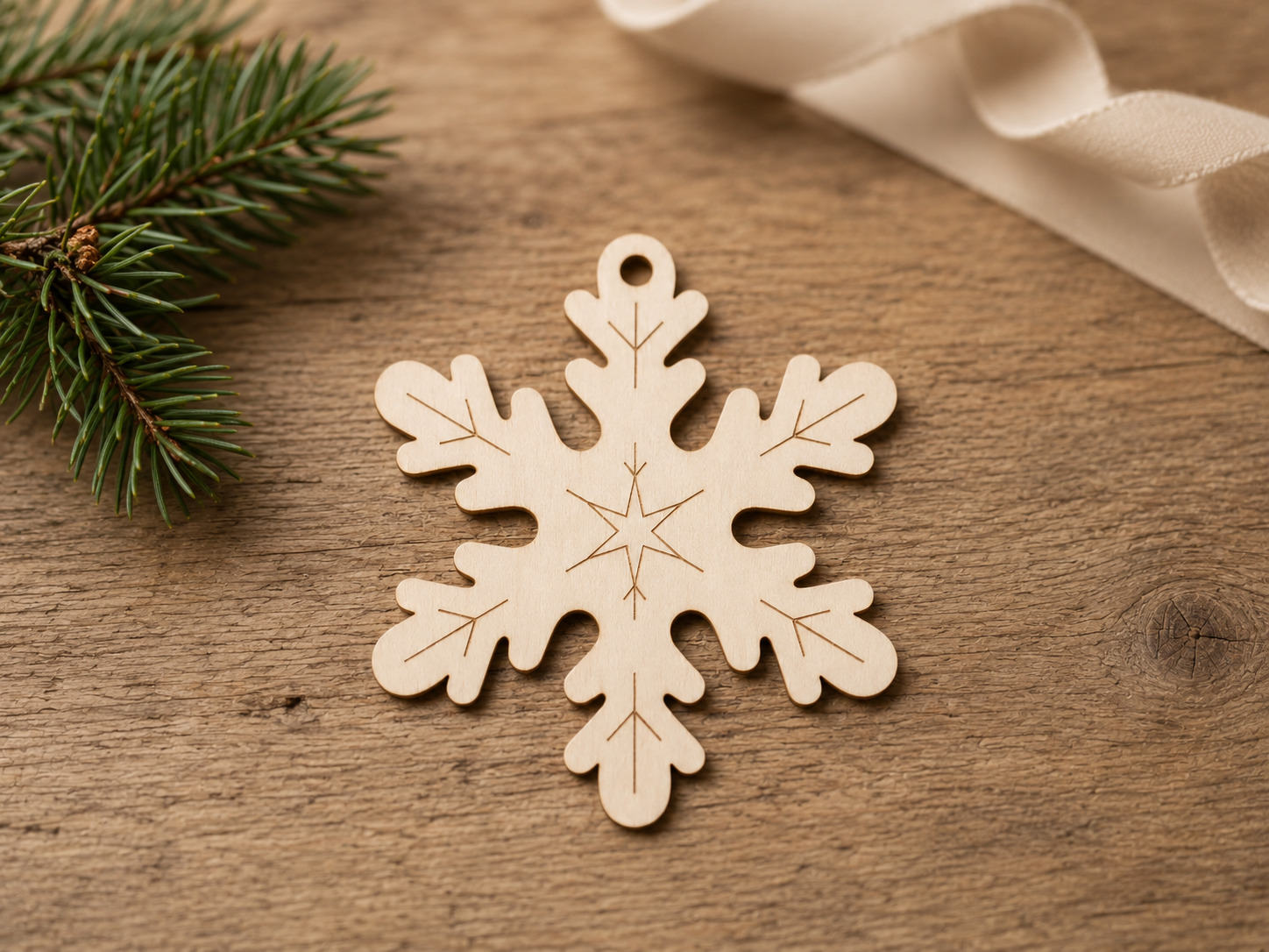 Wooden Snowflake Ornament Blank - Image 7