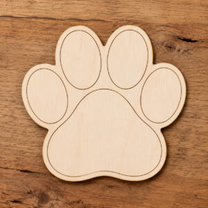 Wooden Paw Print Cutout