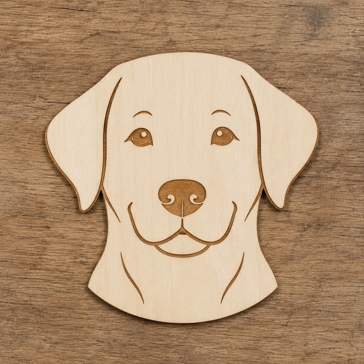 Wooden Labrador Dog Head Cutout