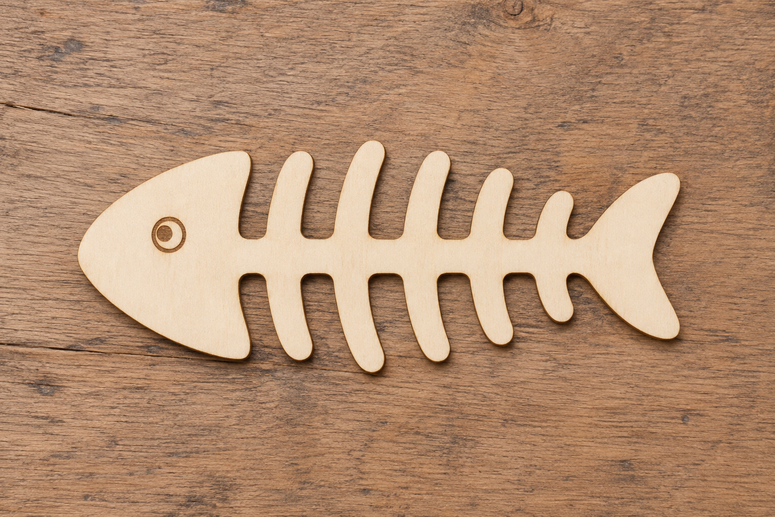 Wooden Fish Bone Cutout