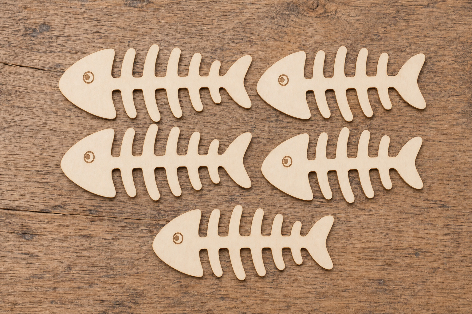 Wooden Fish Bone Cutout - Image 5