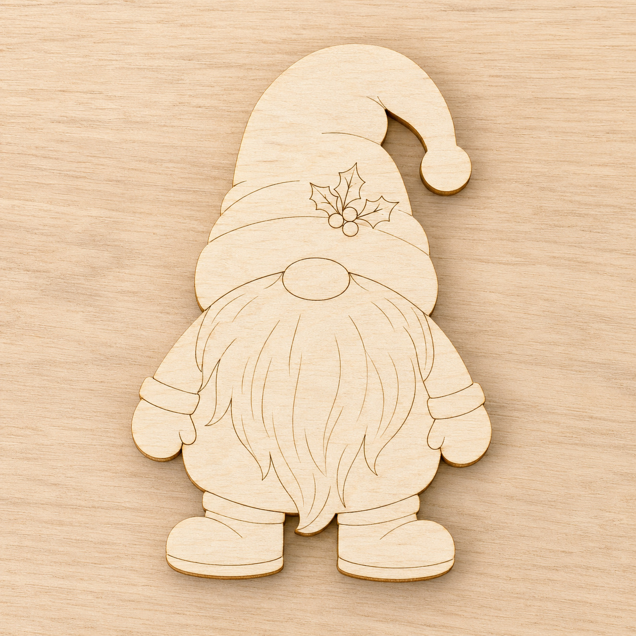 Wooden Christmas Gnome Cutout