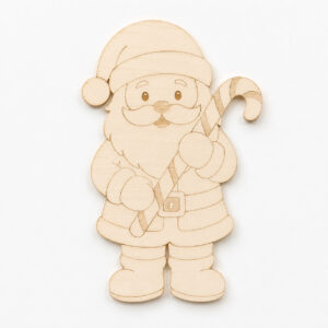 Wooden Santa Candy Cane Cutout