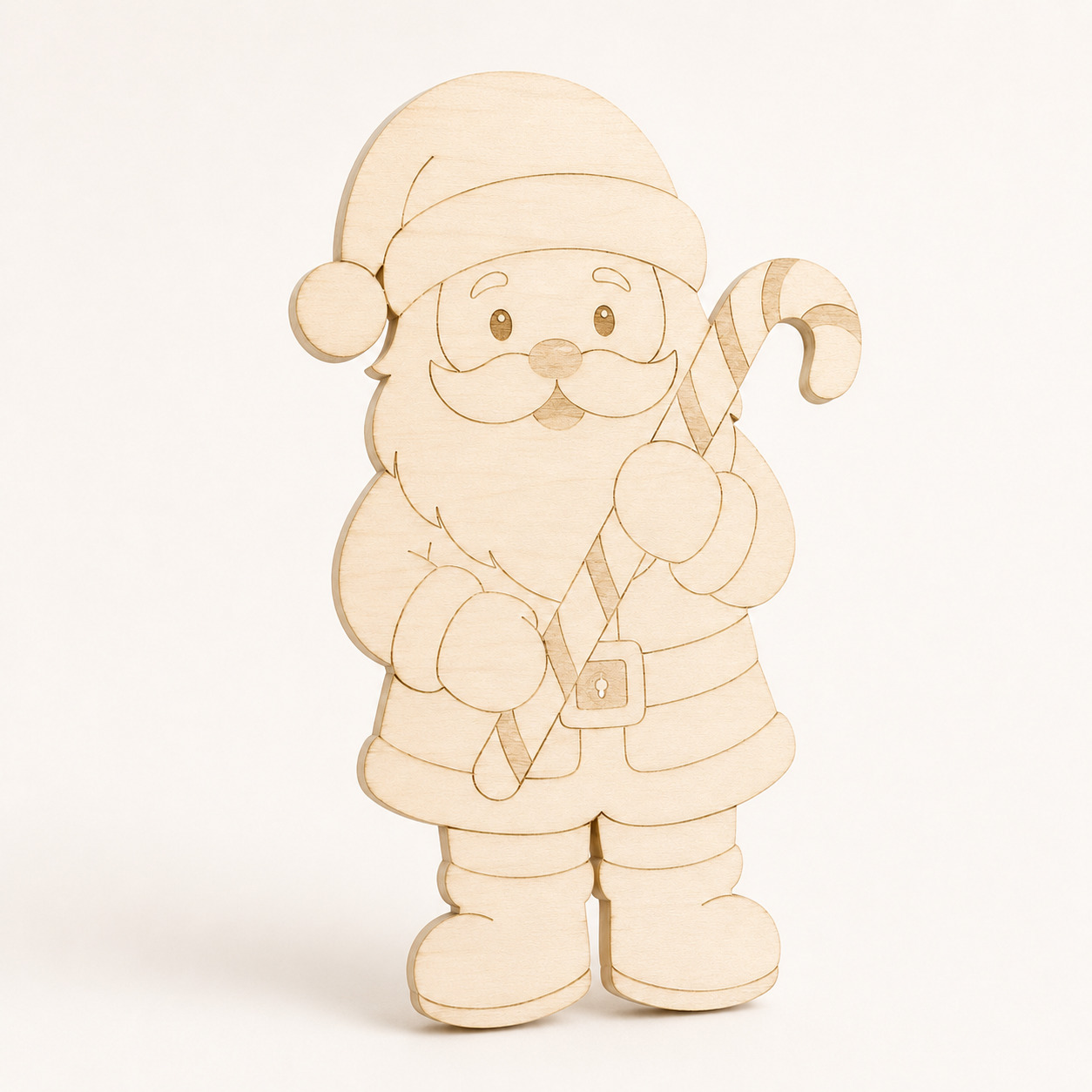 Wooden Santa Candy Cane Cutout - Image 4