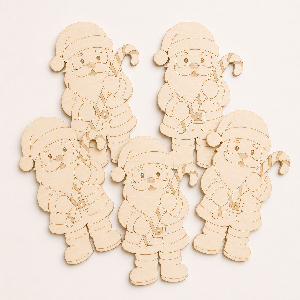 Wooden Santa Candy Cane Cutout - Image 5