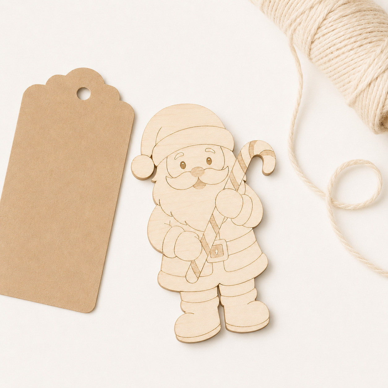 Wooden Santa Candy Cane Cutout - Image 7