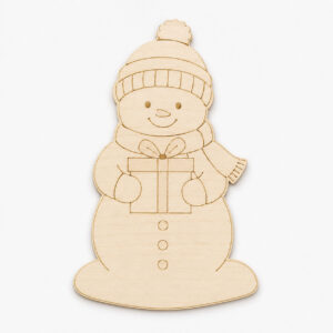 Wooden Snowman Gift Cutout