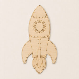 Wooden Retro Rocket Cutout