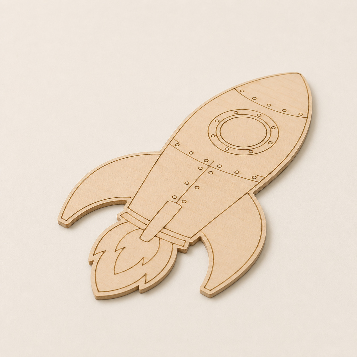 Wooden Retro Rocket Cutout - Image 4