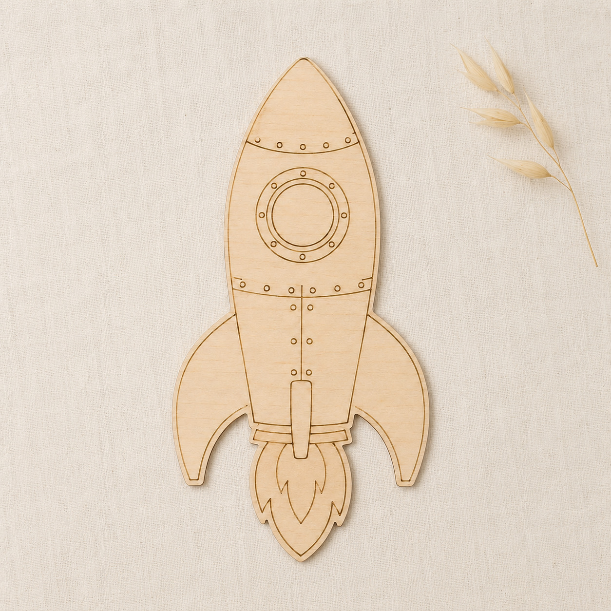 Wooden Retro Rocket Cutout - Image 6