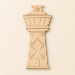 Wooden Airport Control Tower Cutout