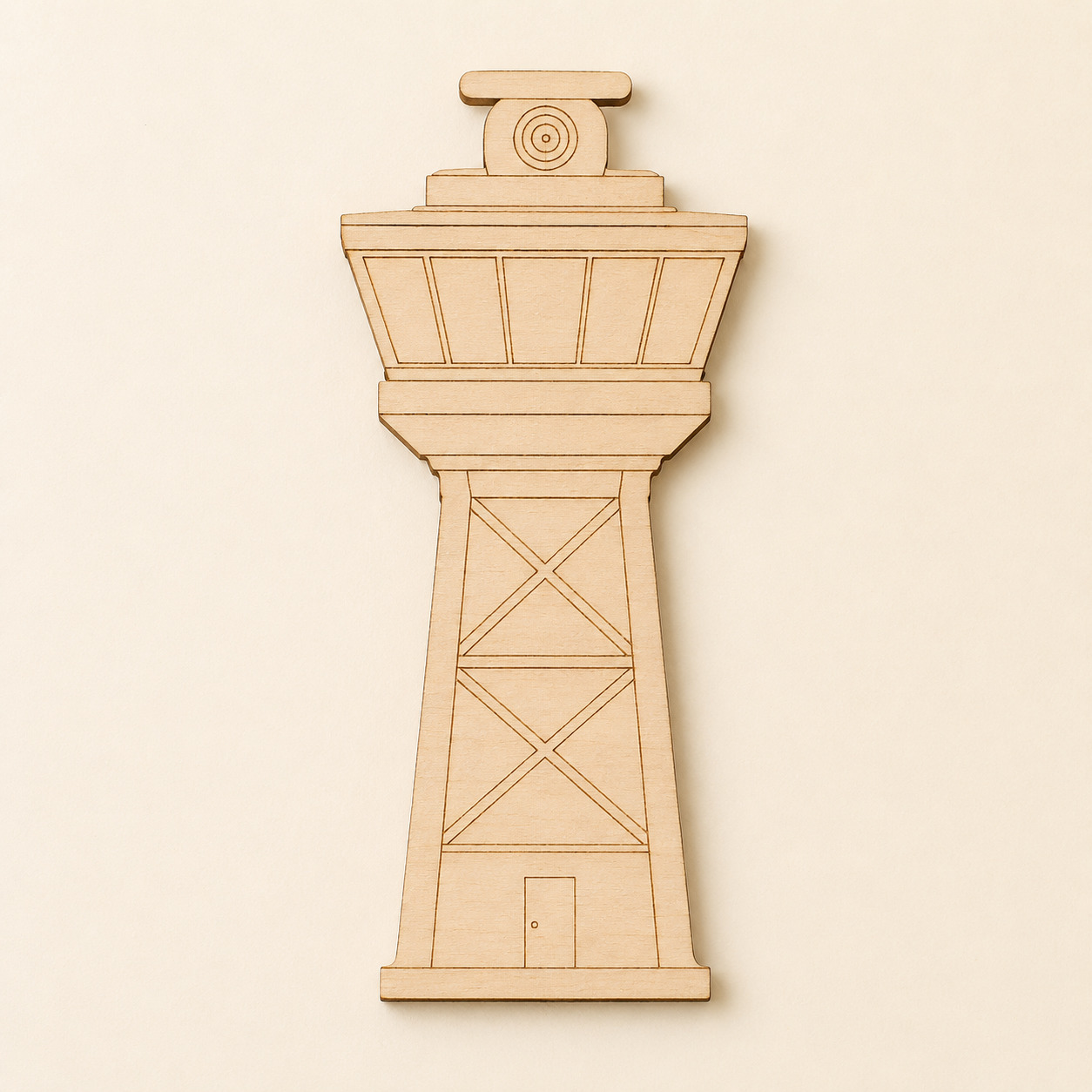 Wooden Airport Control Tower Cutout